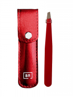 Пинцет скошенный в чехле красный Beauty Religion Bevel-edged Tweezers in Carrying Case Red 