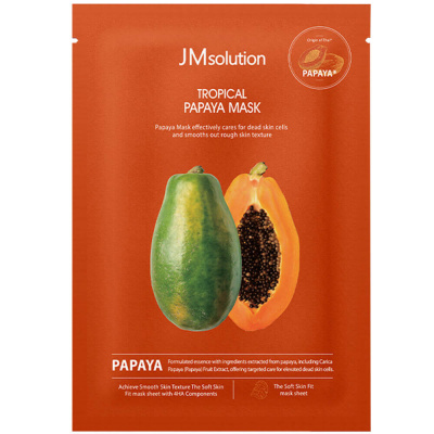 Выравнивающая тканевая маска с папайей JMsolution Tropical Papaya Mask 